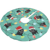 Schwarzer Mops Weihnachtsrock Polyester Weihnachtsbaumdecke (Schrägansicht)