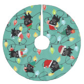 Schwarzer Mops Weihnachtsrock Polyester Weihnachtsbaumdecke (Vorderseite)