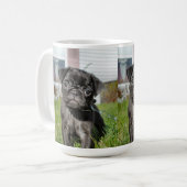 Schwarzer Mops Welpe Kaffeetasse (Vorderseite Links)