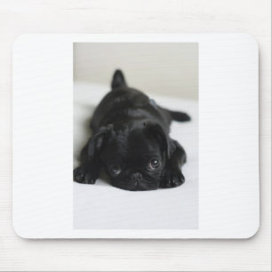 Schwarzer Mops Welpe Mousepad