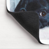 Schwarzer Mops-Welpe Mousepad (Ecke)
