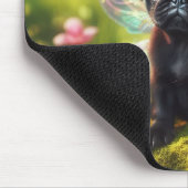 Schwarzer Mops Welppy Mousepad (Ecke)