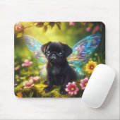 Schwarzer Mops Welppy Mousepad (Mit Mouse)