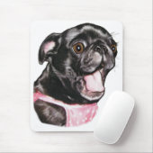 Schwarzer Mops Whassup?! Mousepad (Mit Mouse)