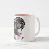 Schwarzer Mops Whassup?! Zweifarbige Tasse (VorderseiteRechts)