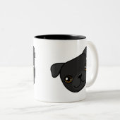Schwarzer Mops Zweifarbige Tasse (VorderseiteRechts)