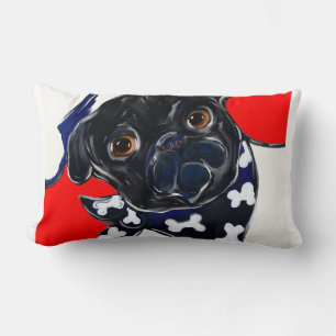 SCHWARZER MOPSHUND LENDENKISSEN