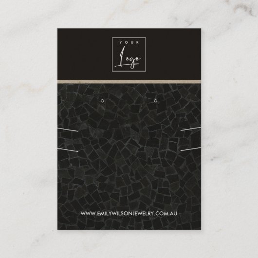 SCHWARZER MOSAISCHER TEXTURE-ERFREUNDUNG VISITENKARTE (Vorderseite)