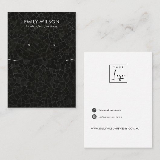 SCHWARZER MOSAISCHER TEXTURE-ERFREUNDUNG VISITENKARTE (Vorne/Hinten)