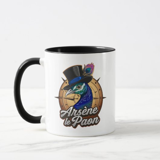 Schwarzer Mug "Arsène der Paon" Tasse (Links)