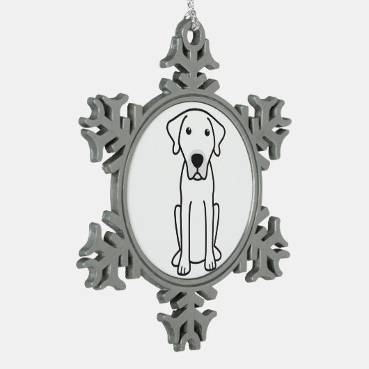 Schwarzer Mund-Kanaille-HundeCartoon Schneeflocken Zinn-Ornament (Links)