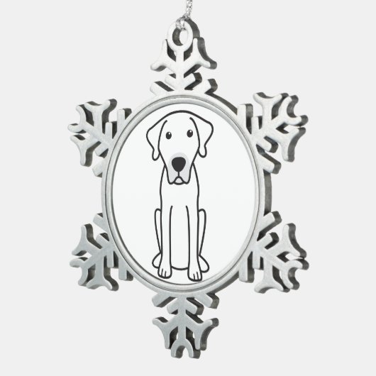 Schwarzer Mund-Kanaille-HundeCartoon Schneeflocken Zinn-Ornament (Rechts)