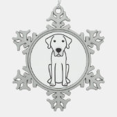 Schwarzer Mund-Kanaille-HundeCartoon Schneeflocken Zinn-Ornament (Vorderseite)
