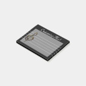 Schwarzer musikalischer dreifacher Clef Post-it Klebezettel (angewinkelt)