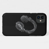 schwarzer Musikdiskjockeykopfhörer Case-Mate iPhone Hülle (Rückseite (Horizontal))