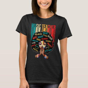 Schwarzer Musiklehrer Afro Liebe Melanin Afrikanis T-Shirt