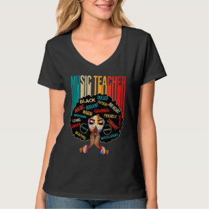 Schwarzer Musiklehrer Afro Liebe Melanin Afrikanis T-Shirt