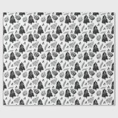Schwarzer mutiger Kiefer-Wald u. Pinecone Geschenkpapier (Flach)