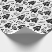 Schwarzer mutiger Kiefer-Wald u. Pinecone Geschenkpapier (Ecke)