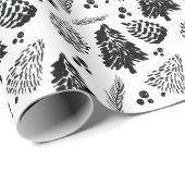 Schwarzer mutiger Kiefer-Wald u. Pinecone Geschenkpapier (Rolleneckpunkt)