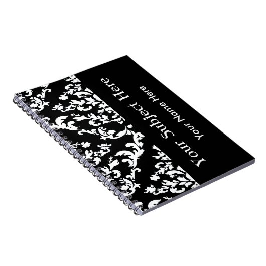 Schwarzer mutiger Mod-Damast mit Notizblock (Rechte Seite)