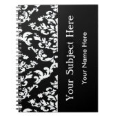 Schwarzer mutiger Mod-Damast mit Notizblock (Vorderseite)