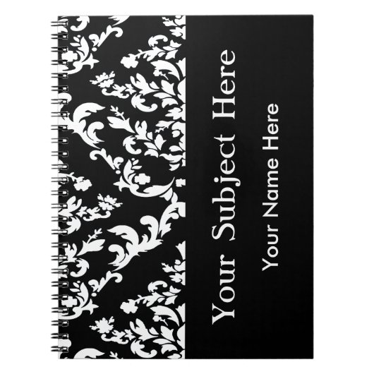 Schwarzer mutiger Mod-Damast mit Notizblock (Vorderseite)