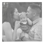 Schwarzer MutterOsten. Year Red Heart Family Foto  Würfel (Vorderseite)