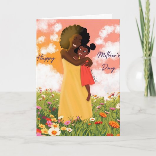 Schwarzer Muttertagskarte Karte (Vorderseite)