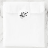 Schwarzer Nachtdrache Runder Aufkleber (Tasche)