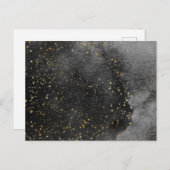 Schwarzer Nachthimmel Gold Sterne texturiert Postkarte (Vorne/Hinten)