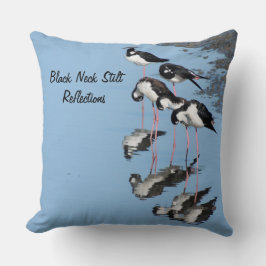 Schwarzer Nackenstilch Reflections Bird Throw Kiss Kissen