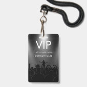 Schwarzer Name Custom VIP All Access Pass Konzert Ausweis (Vorderseite mit Lanyard)