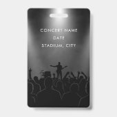 Schwarzer Name Custom VIP All Access Pass Konzert Ausweis (Rückseite)