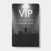 Schwarzer Name Custom VIP All Access Pass Konzert Ausweis (Vorderseite)