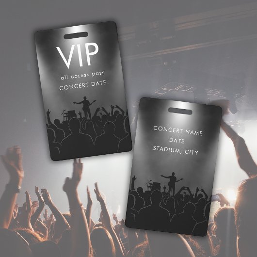 Schwarzer Name Custom VIP All Access Pass Konzert Ausweis
