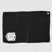 Schwarzer Name der Monogramm Personalisiert Golfhandtuch (Horizontal)