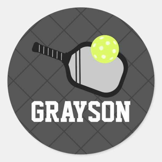 Schwarzer Name des Picklebal-Logos Runder Aufkleber (Vorderseite)