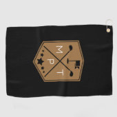 Schwarzer Name Monogram, Personalisiert Golfhandtuch (Horizontal)