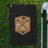 Schwarzer Name Monogram, Personalisiert Golfhandtuch