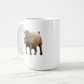 Schwarzer Nashorn Kaffeebecher Kaffeetasse (Vorderseite Links)