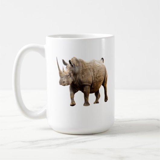 Schwarzer Nashorn Kaffeebecher Kaffeetasse (Links)