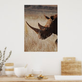 Schwarzer Nashorn mit großen Hörnern Poster (Küche)
