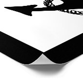 schwarzer nautischer ANCHOR mit Seil | Poster (Ecke)
