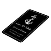 Schwarzer nautischer Anker Save-the-Date-Magnet Magnet (Linke Seite)