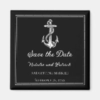 Schwarzer Nautischer Anker Speichern Sie das Datum