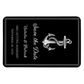 Schwarzer Nautischer Anker Speichern Sie das Datum Magnet (Horizontal)