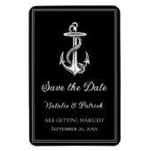 Schwarzer Nautischer Anker Speichern Sie das Datum Magnet (Vertikal)