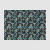 Schwarzer Nebel Glow Xmas Snowflakes Cars Bells Seidenpapier (Vorderseite)