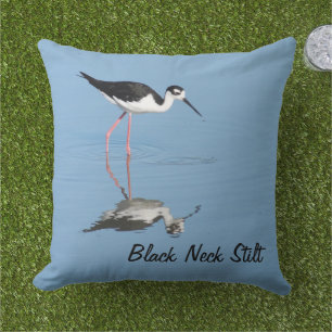 Schwarzer Neck Stilsee Bird Throw Kissen